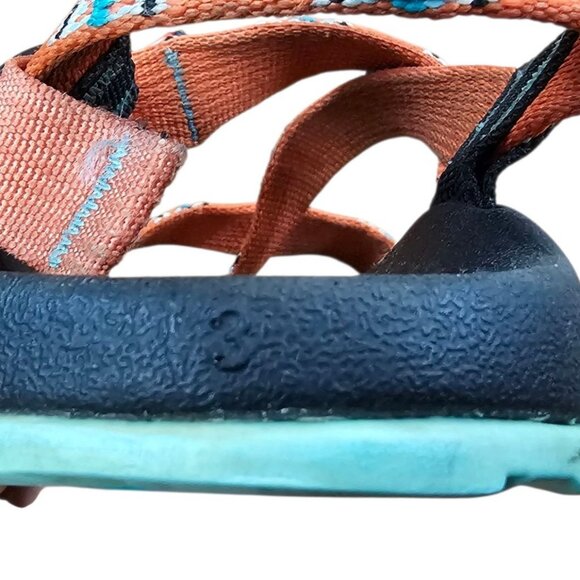 Chaco Z/1 Classic Sandals Kids Junior Size 3 Orange Blue Aztec Water Hiking - Picture 7 of 14